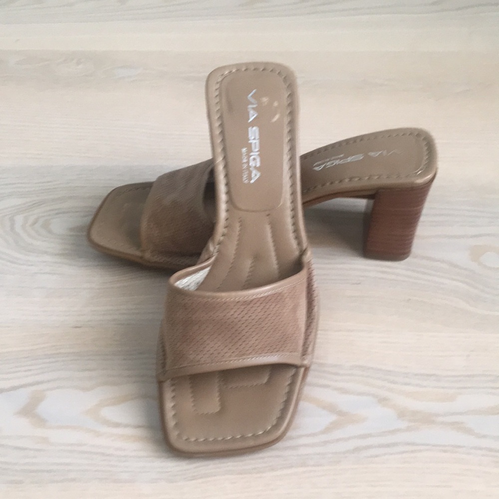 Via Spiga Suede EUC 8.5 Italian Leather SlideShoes